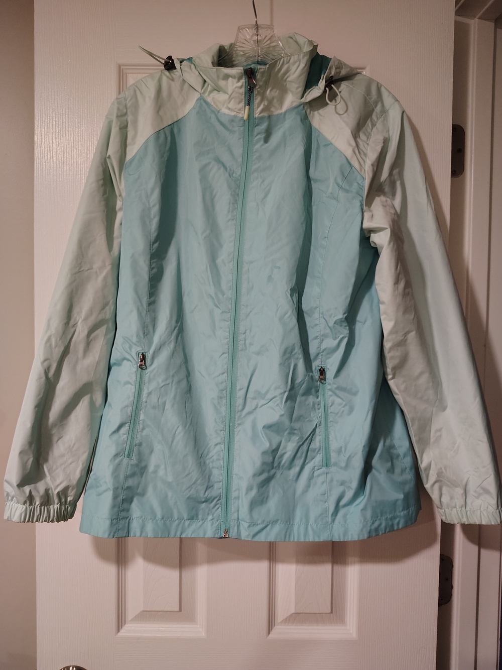 breckenridge Two-Tone Mint Hooded Windbreaker